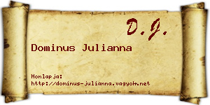 Dominus Julianna névjegykártya